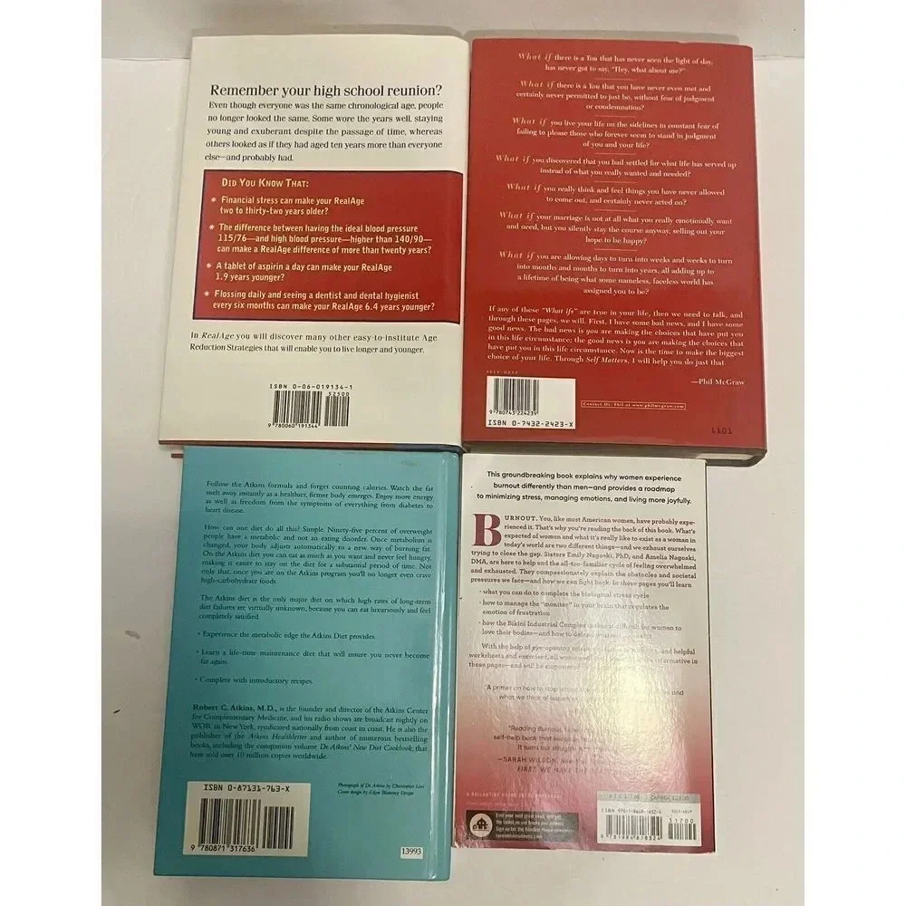 Lot of 4‎ Self Help Books (3 Hardcover, 1 Paperback) See Description For Titles